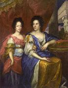 Jerzy Siemiginowski-Eleuter Portrait of Maria Kazimiera with her daughter Teresa Kunegunda. oil painting reproduction